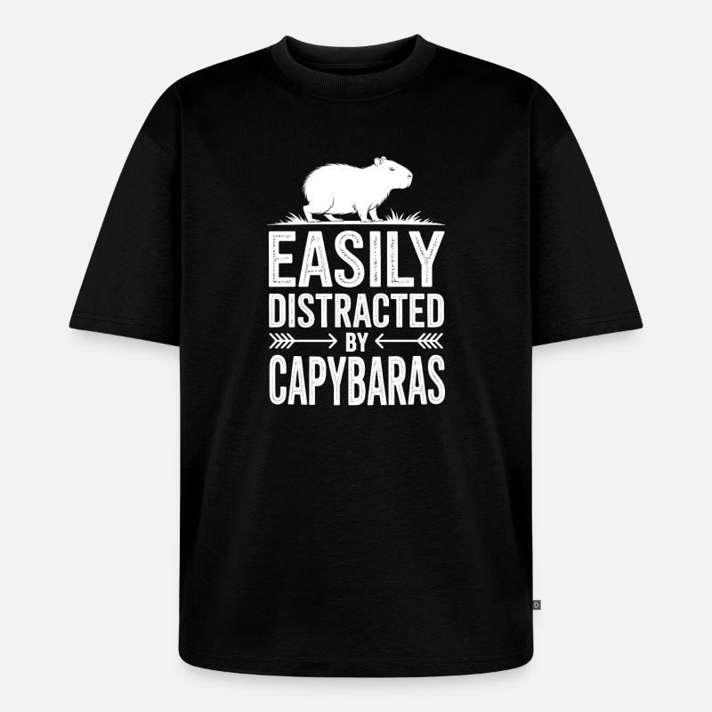 Capybara Sprüche Capybara Lustig Capybara Geschenk - Unisex Premium Oversized Bio T-Shirt - Schwarz