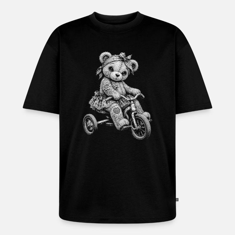 Teddybär - Unisex Premium Oversized Bio T-Shirt - Schwarz