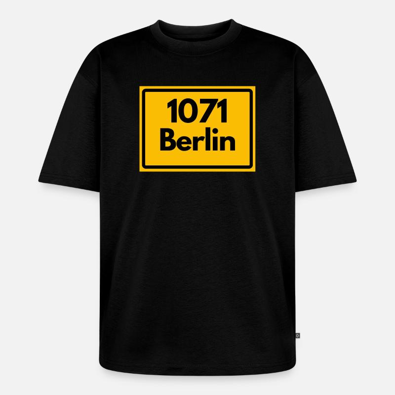 OLD POSTCODE 1071 BERLIN BERLIN OSTALGIE - Unisex Premium Oversized Organic T-Shirt - black