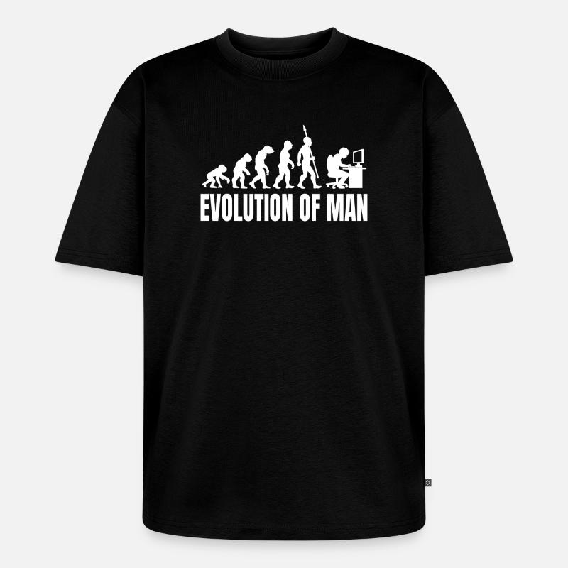 Programmierer Computerfreak Evolution Retro - Unisex Premium Oversized Bio T-Shirt - Schwarz