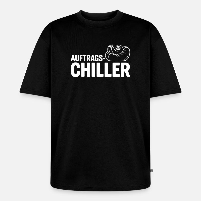 Commander Chiller Commander Chiller Bureau Sloth - T-shirt Premium bio oversize Unisexe - noir