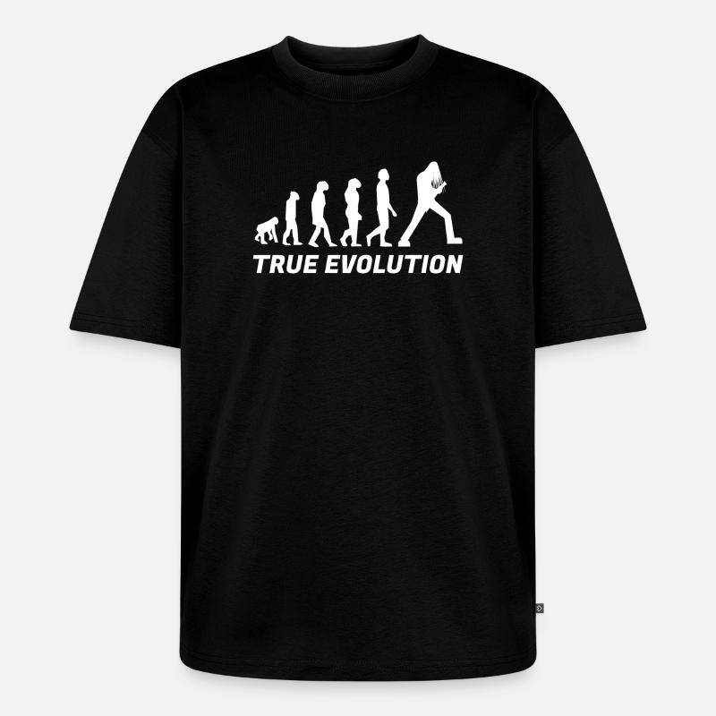 True Evolution Metal – Weiß - Unisex Premium Oversized Bio T-Shirt - Schwarz