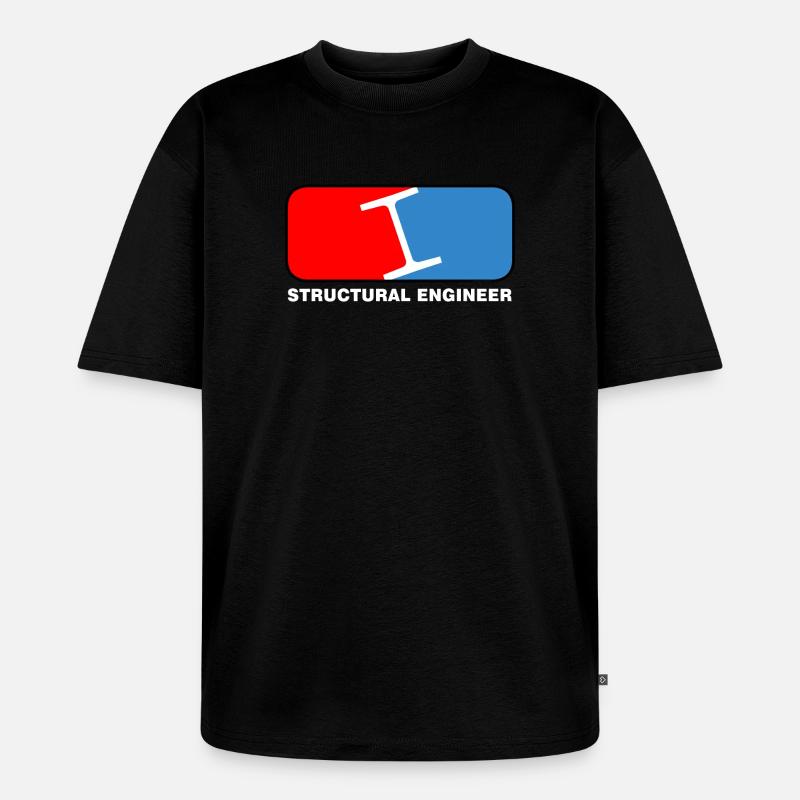 Structural Engineer League White Text - Unisex Premium Oversized Organic T-Shirt - black