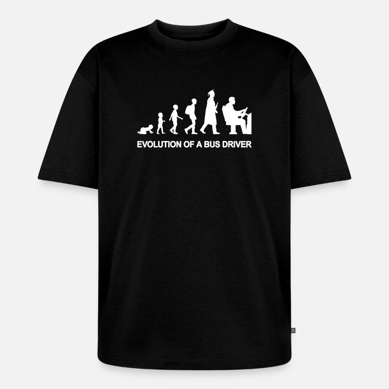 Evolution Of A Bus Driver - Unisex Premium Oversized Bio T-Shirt - Schwarz