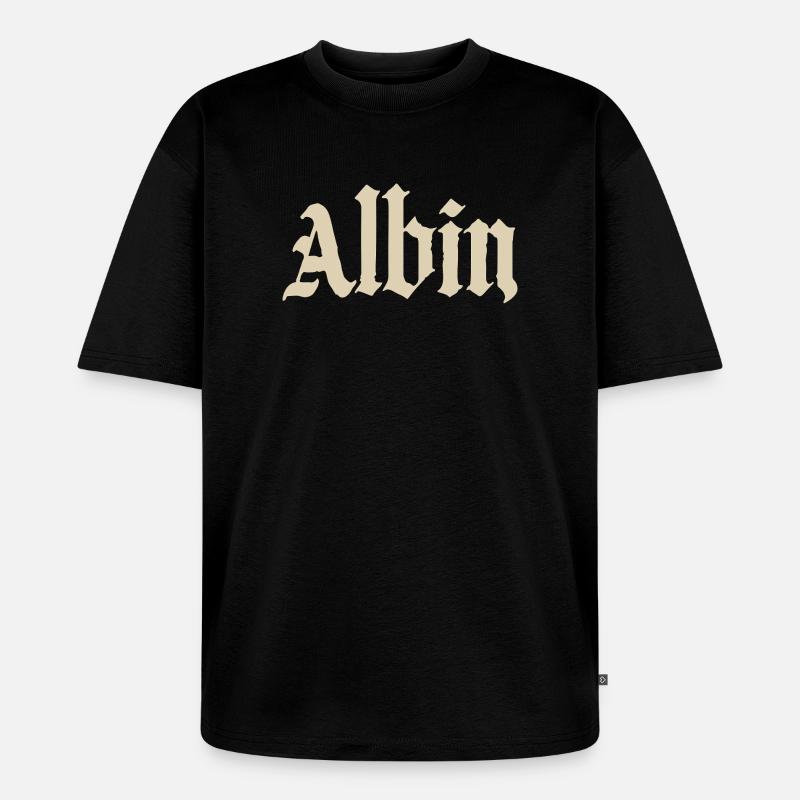 Abhin in Gothic Script - Unisex Premium Oversized Bio T-Shirt - Schwarz