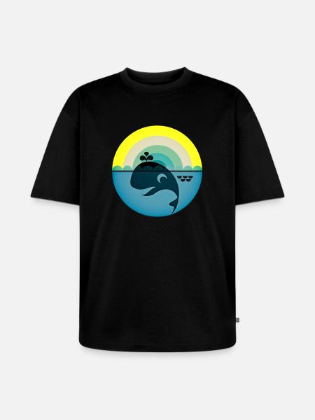 Whale - Unisex Premium Oversized Organic T-Shirt - black
