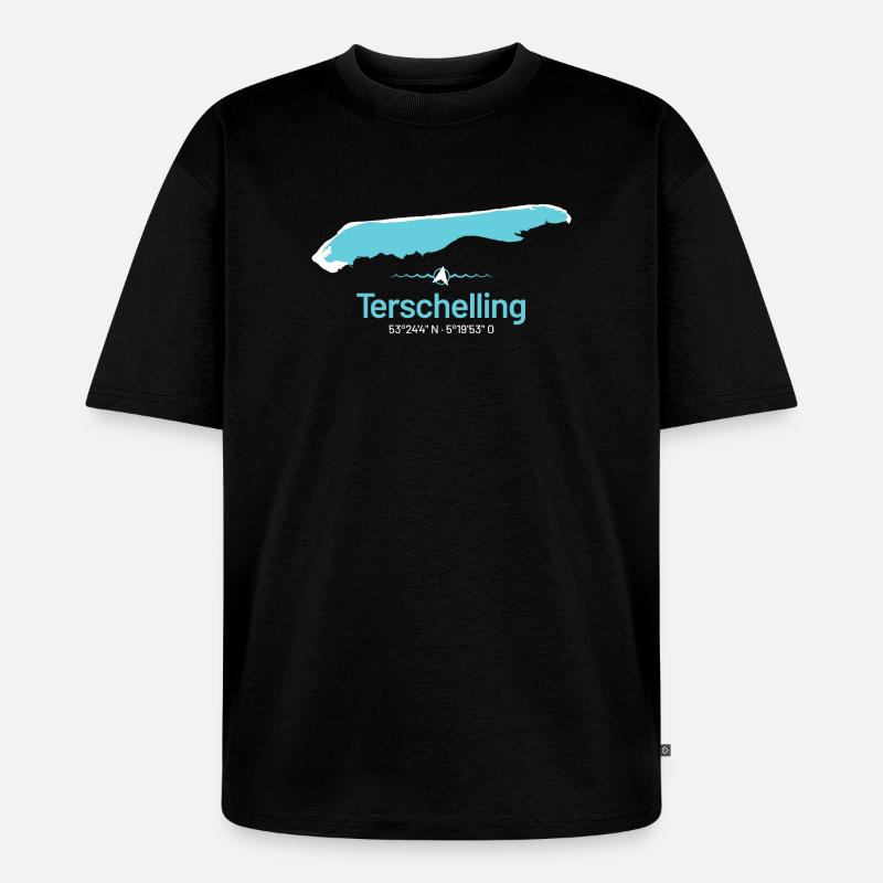 Terschelling | Design-Landkarte - Unisex Premium Oversized Bio T-Shirt - Schwarz