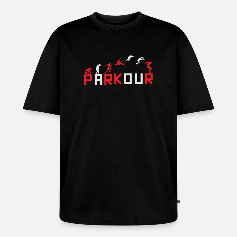 Evolution des Running Sequence Designs - Unisex Premium Oversized Bio T-Shirt - Schwarz