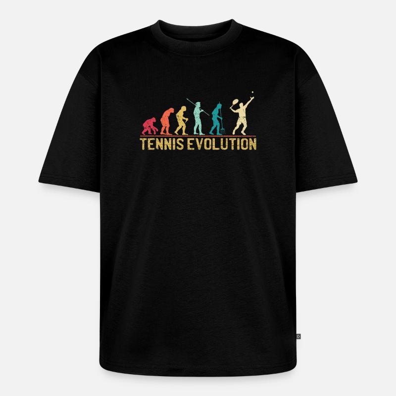 Tennis Evolution Evolution Graphic Design - Unisex Premium Oversized Organic T-Shirt - black