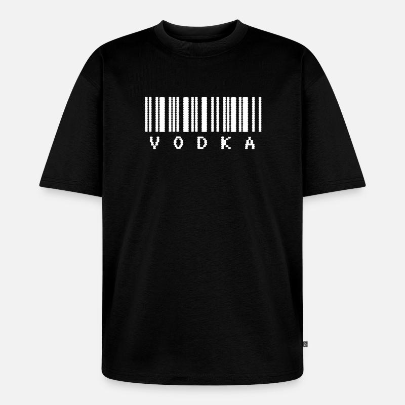 Vodka Barcode Typography - Unisex Premium Oversized Organic T-Shirt - black