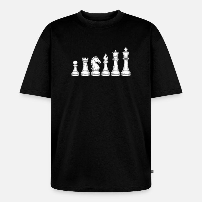 Cavalier d’échecs ornemental – Conception - T-shirt Premium bio oversize Unisexe - noir