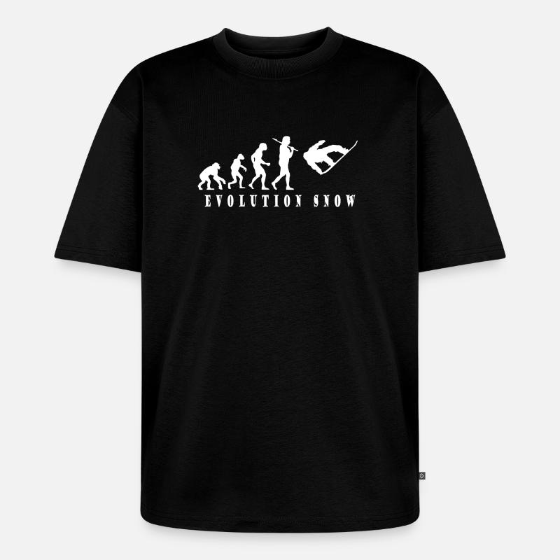 Evolution Schnee für Snowboarder - Unisex Premium Oversized Bio T-Shirt - Schwarz