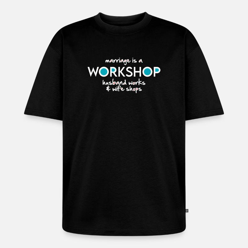 Werkstatt (dunkel) - Unisex Premium Oversized Bio T-Shirt - Schwarz