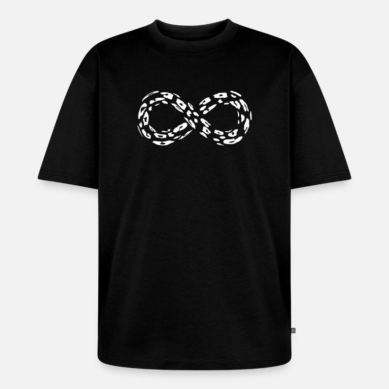 Leopard Infinity Loop - Unisex Premium Oversized Organic T-Shirt - black
