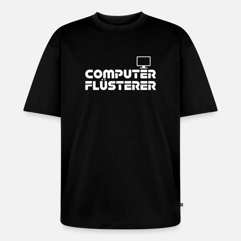 Computer Flüsterer Retro-Print - Unisex Premium Oversized Bio T-Shirt - Schwarz