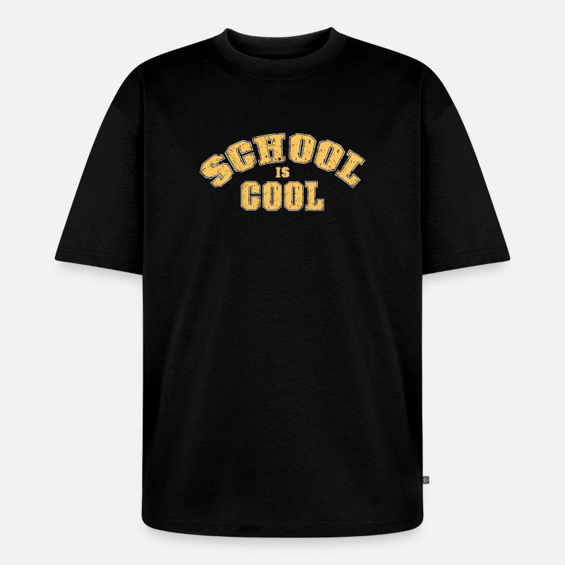 L'école c'est cool - T-shirt Premium bio oversize Unisexe - noir