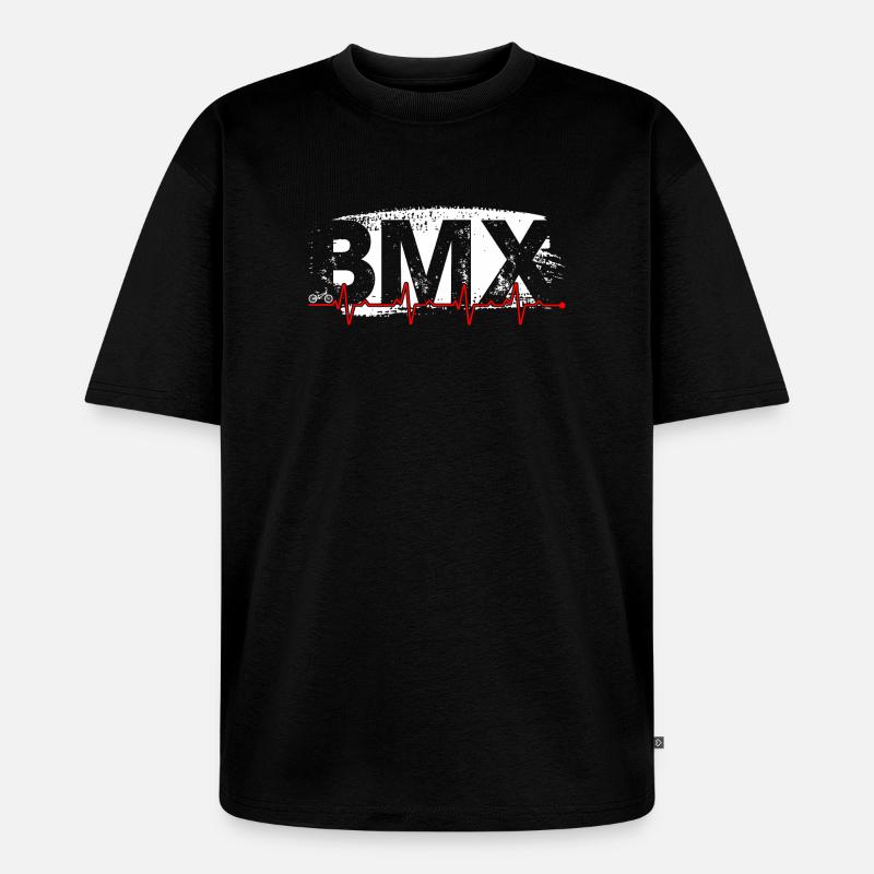 BMX Pulse Graffiti - Unisex Premium Oversized Bio T-Shirt - Schwarz