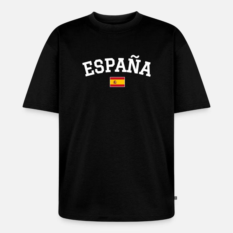 Drapeau espagnol Dessin blanc - T-shirt Premium bio oversize Unisexe - noir