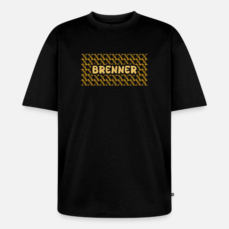 Brenner Gelb Netz Muster - Unisex Premium Oversized Bio T-Shirt - Schwarz