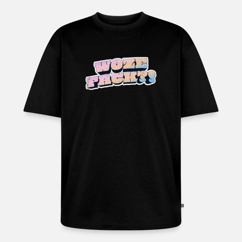 Wow Face Pastel Graffiti Style - T-shirt Premium bio oversize Unisexe - noir