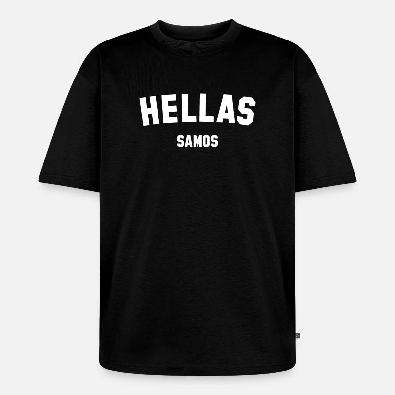 HELLAS SAMOS Grèce - T-shirt Premium bio oversize Unisexe - noir