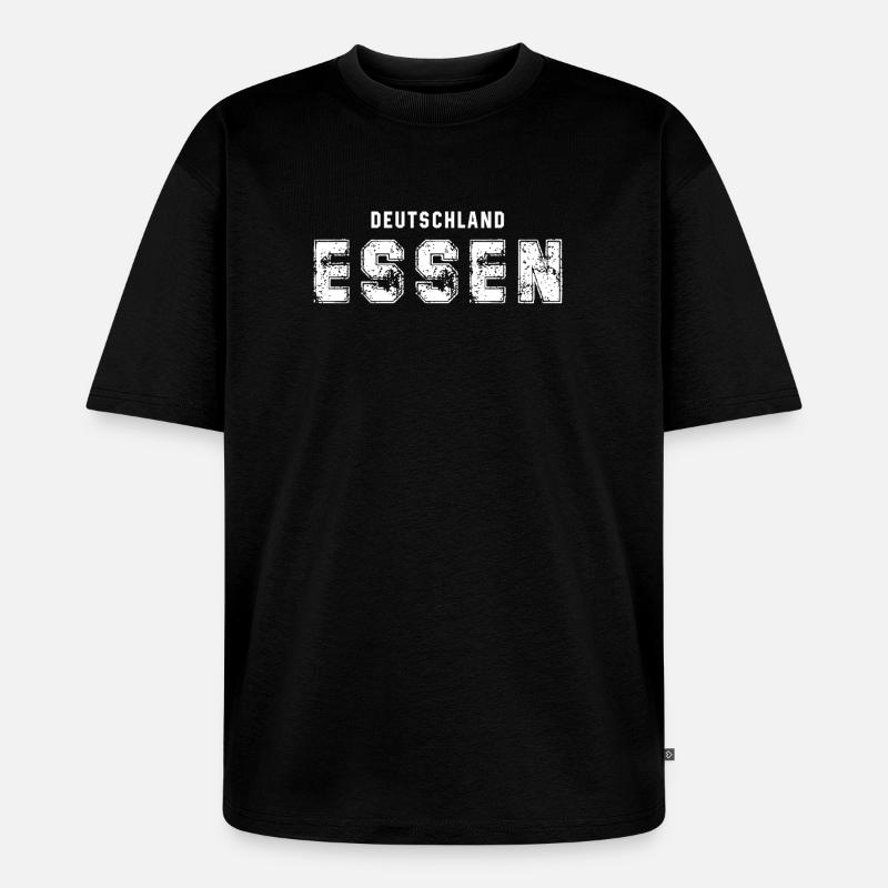 Deutscher Querformatdruck - Unisex Premium Oversized Bio T-Shirt - Schwarz