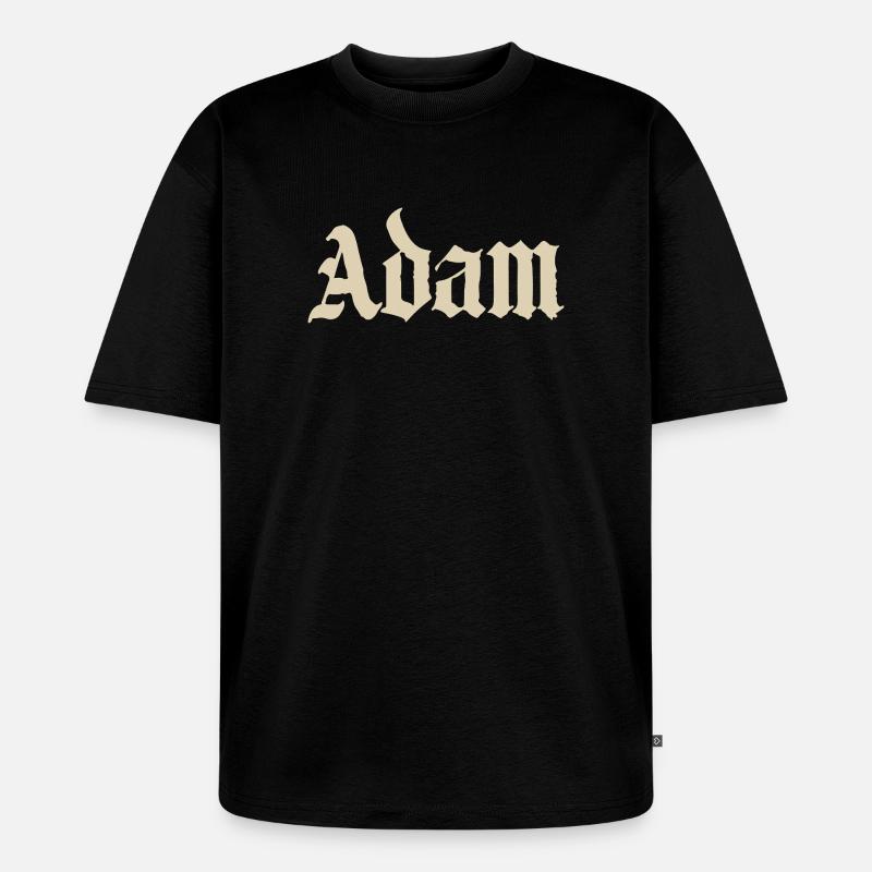 Adam Gothic Script Tee - Unisex Premium Oversized Bio T-Shirt - Schwarz