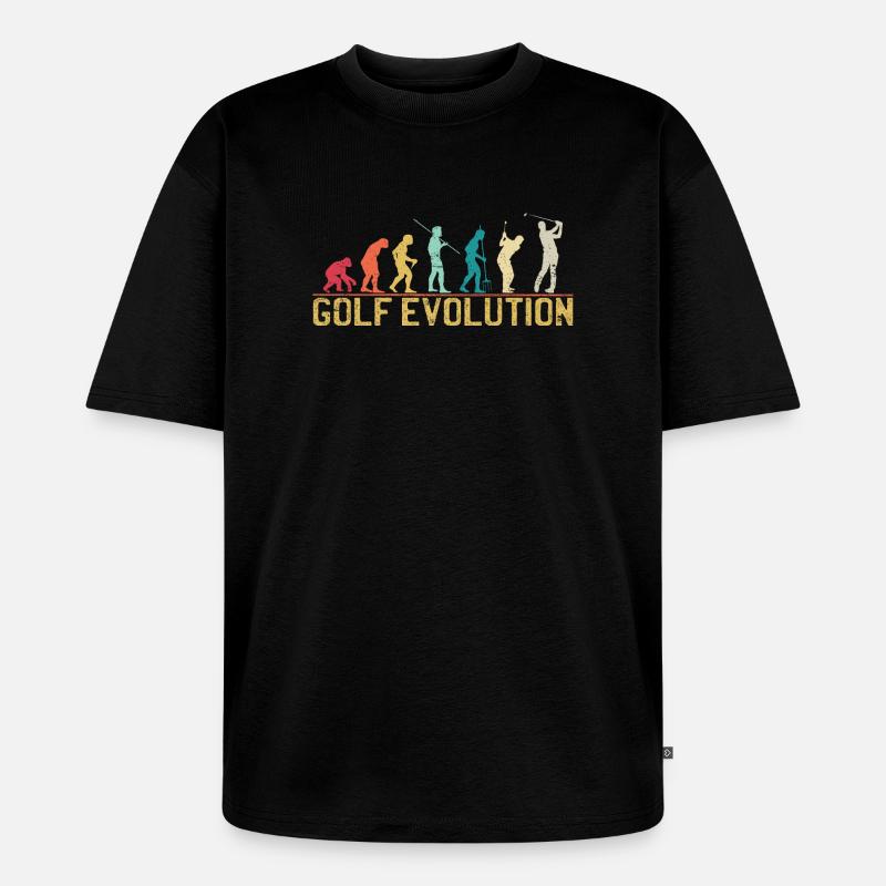 Golf Evolution Silhouette Design - T-shirt Premium bio oversize Unisexe - noir