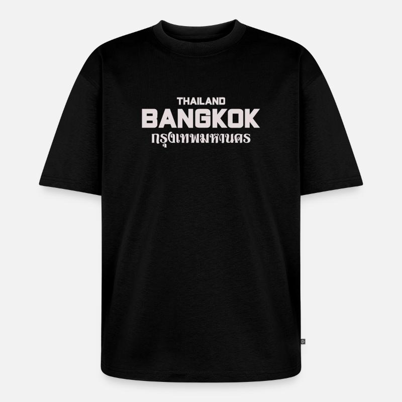Bangkok Großbuchstaben Stadtbild - Unisex Premium Oversized Bio T-Shirt - Schwarz