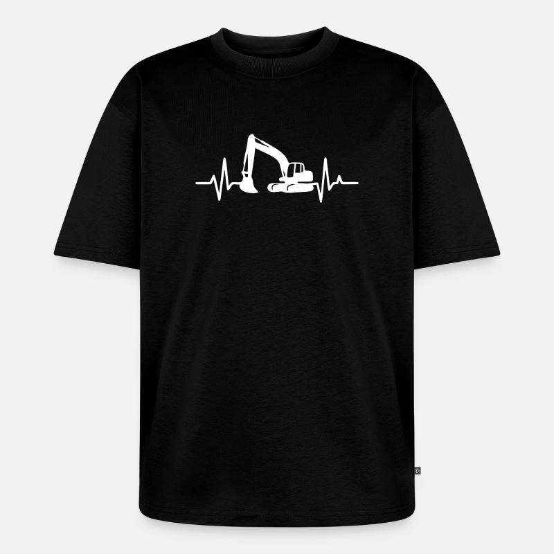 Bauprojekt Bagger Silhouette Design - Unisex Premium Oversized Bio T-Shirt - Schwarz