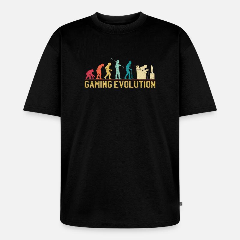 Gaming Evolution Artwork - Unisex Premium Oversized Organic T-Shirt - black