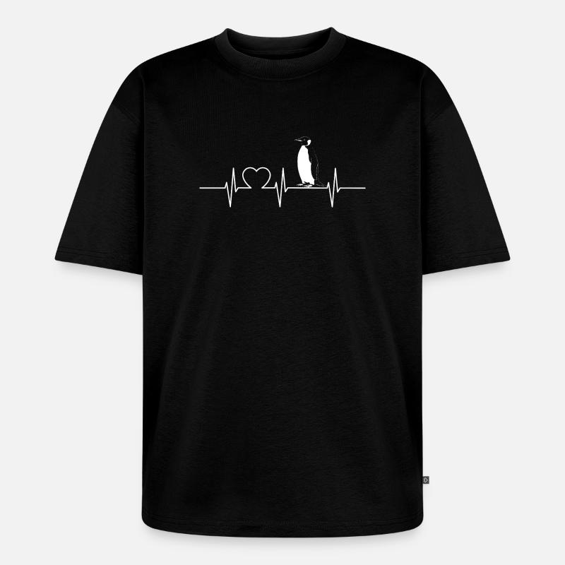 Pinguine Pinguin - Unisex Premium Oversized Bio T-Shirt - Schwarz