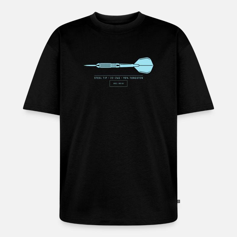 Plan technique d’illustration de fléchettes Fléchette - T-shirt Premium bio oversize Unisexe - noir