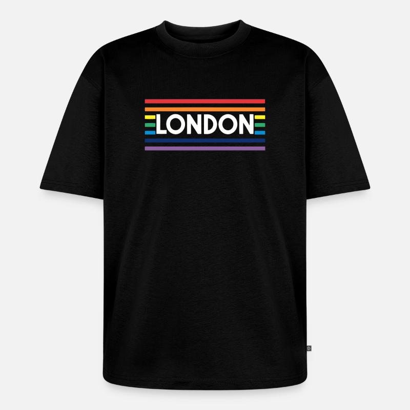 LONDON Urbaner Regenbogen - Unisex Premium Oversized Bio T-Shirt - Schwarz