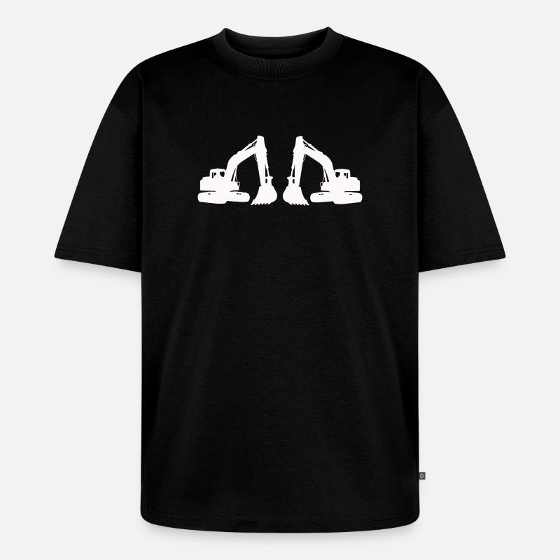 Doppel Bagger Silhouette - Unisex Premium Oversized Bio T-Shirt - Schwarz