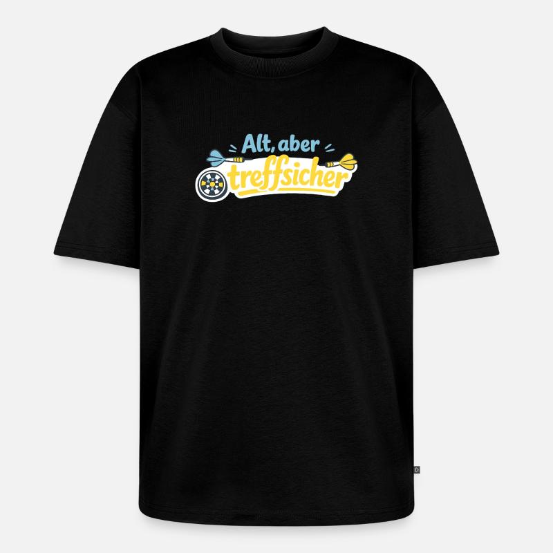 Alt, aber trefflich – Retro Darts - Unisex Premium Oversized Bio T-Shirt - Schwarz