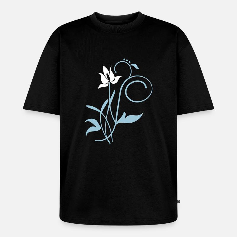 Orchidee / orchid (2c) - Unisex Premium Oversized Bio T-Shirt - Schwarz