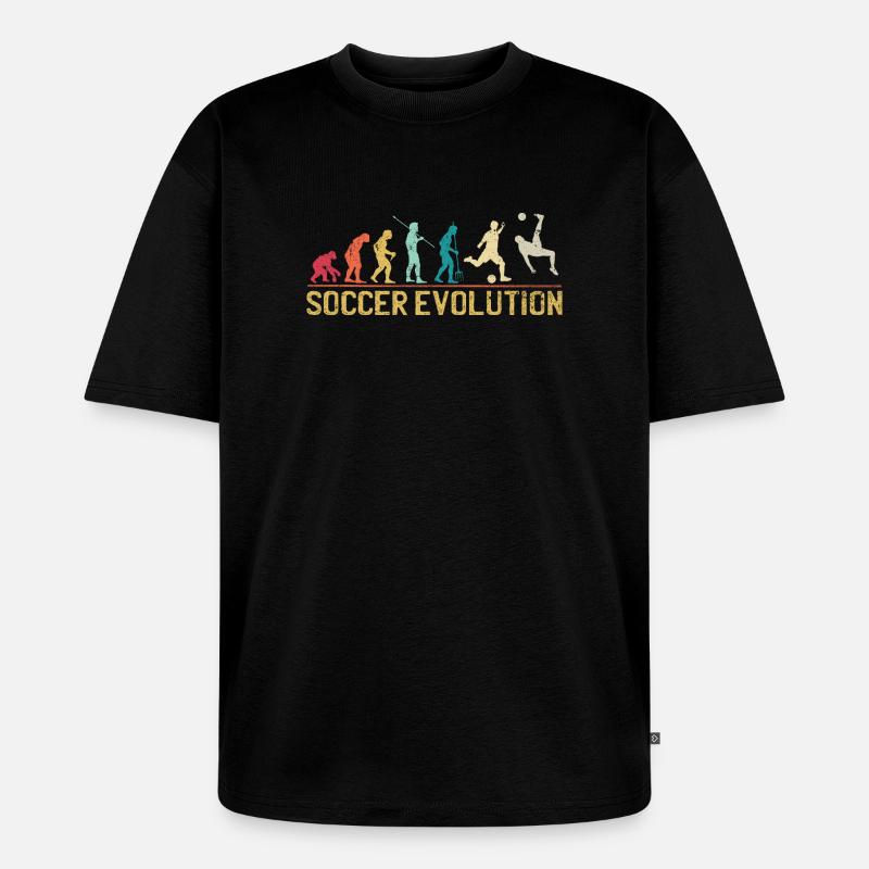 Soccer Evolution Progression Design - Unisex Premium Oversized Bio T-Shirt - Schwarz