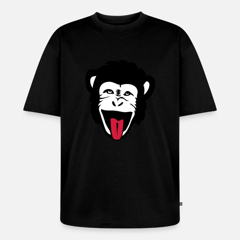 monkey gorilla monkey Header1 - Unisex Premium Oversized Organic T-Shirt - black