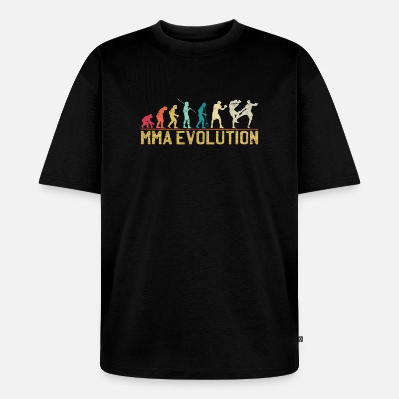 MMA Evolution Silhouette Design - Unisex Premium Oversized Bio T-Shirt - Schwarz