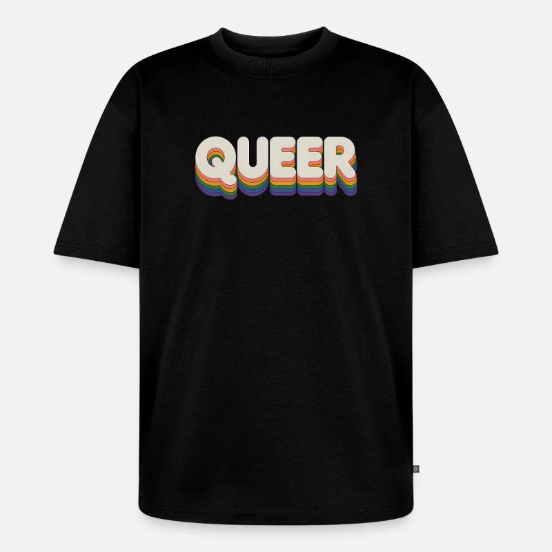 Queer - Cool Pride Logo - Unisex Premium Oversized Bio T-Shirt - Schwarz