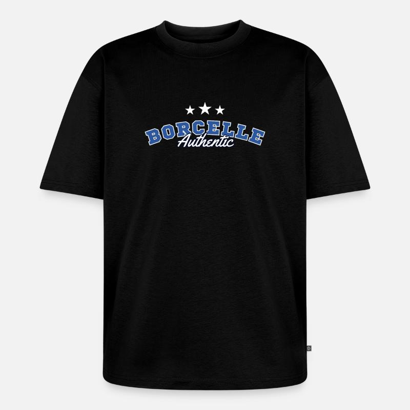 Borcelle Authentic College Script - Unisex Premium Oversized Organic T-Shirt - black
