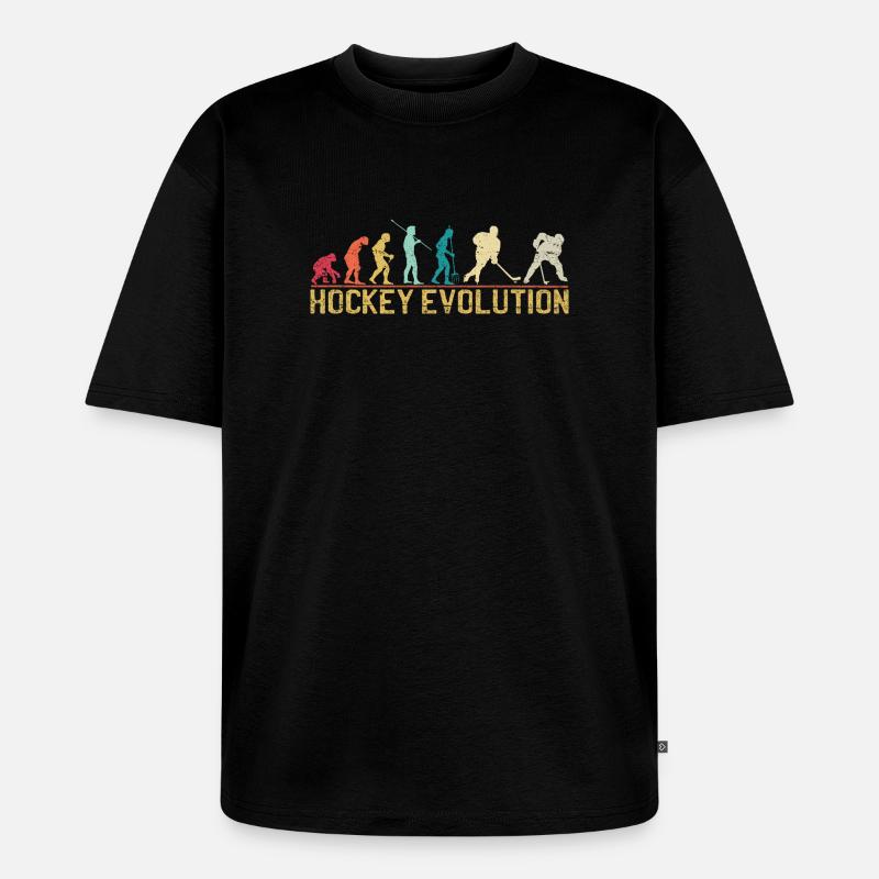 Conception de la silhouette Hockey Evolution - T-shirt Premium bio oversize Unisexe - noir