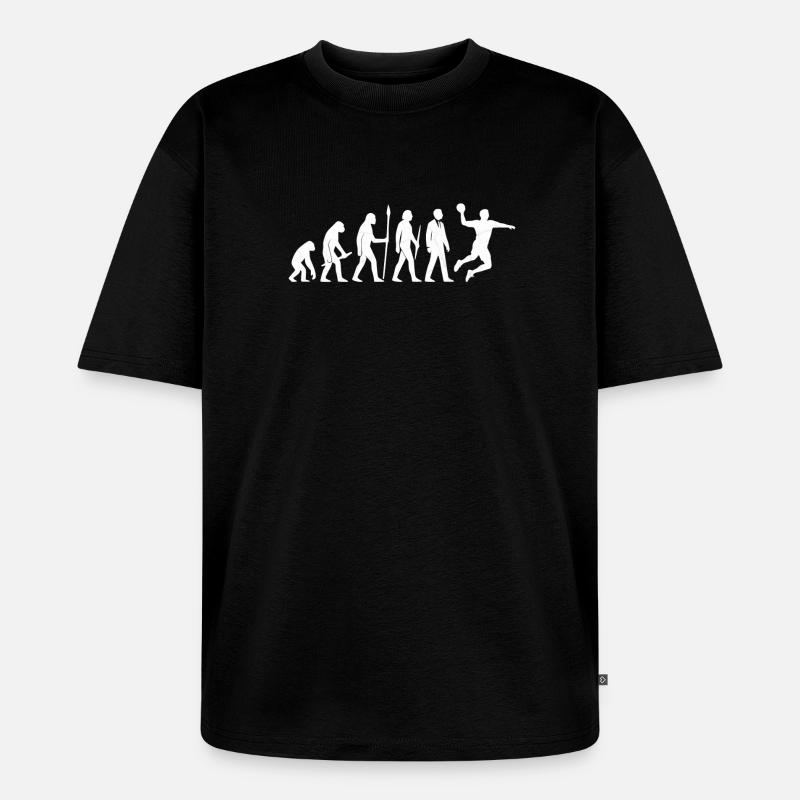 The Evolution of Handball - Unisex Premium Oversized Bio T-Shirt - Schwarz