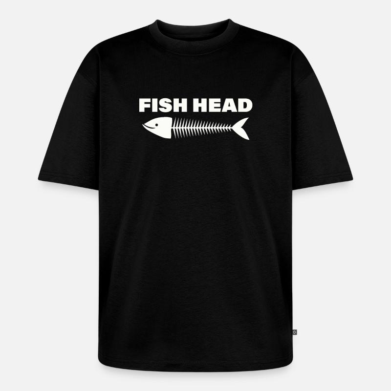 FISH HEAD - Unisex Premium Oversized Bio T-Shirt - Schwarz