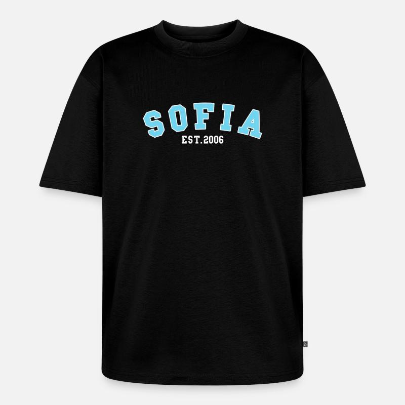 Sofia gegründet 2006 - Unisex Premium Oversized Bio T-Shirt - Schwarz
