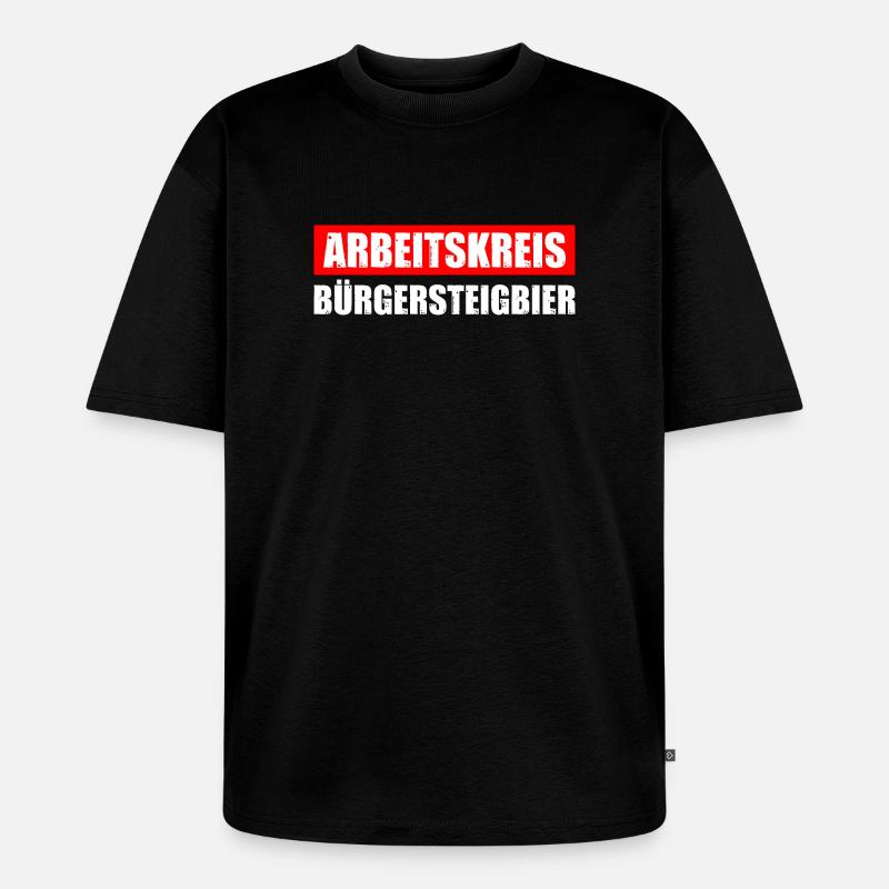 Arbeitskreis Bürgersteigbier Ortskontrollfahrt OKF - Unisex Premium Oversized Bio T-Shirt - Schwarz