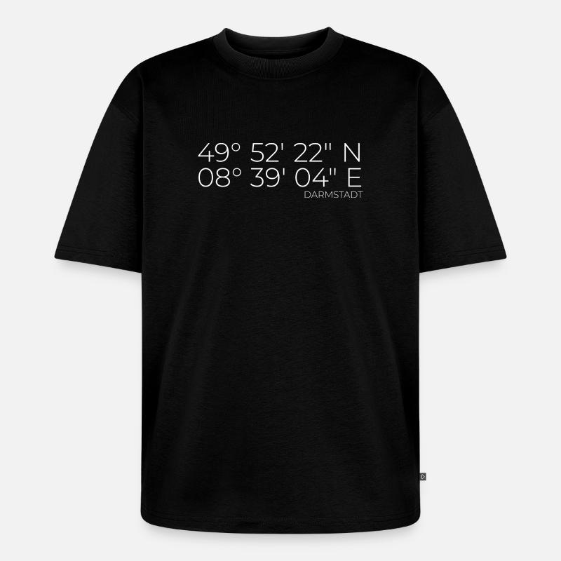coordinates Darmstadt - Unisex Premium Oversized Organic T-Shirt - black