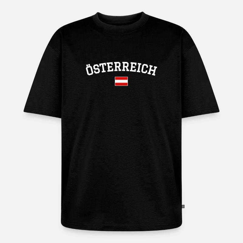 Drapeau autrichien Design blanc - T-shirt Premium bio oversize Unisexe - noir