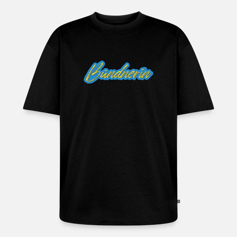 Bündnerin Neon Script - Unisex Premium Oversized Bio T-Shirt - Schwarz
